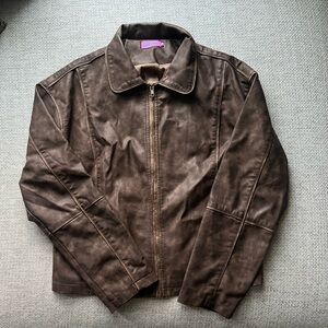 Edikted Brown Leather Jacket